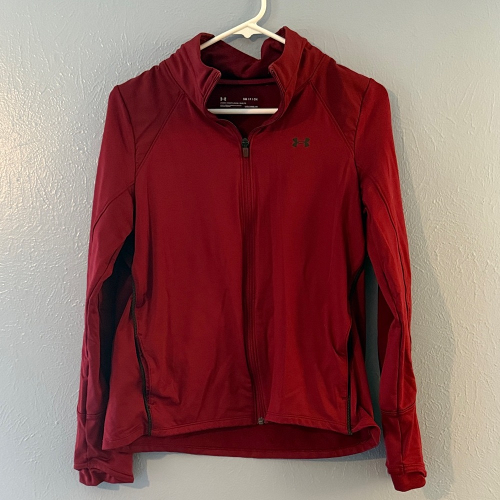 Under Armour Coldgear Maroon Zip-Up Jacket